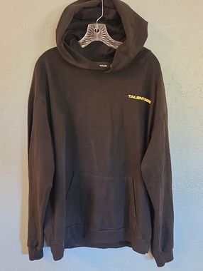 TALENTLESS Black Hoodie with Small Yellow Logo